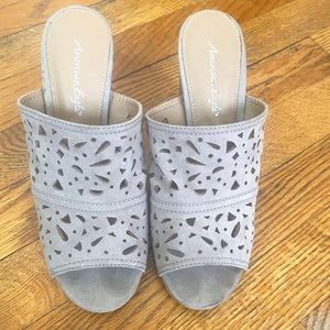 USED⭐️ Suede Sandals Size 7 High Heels Open Toe